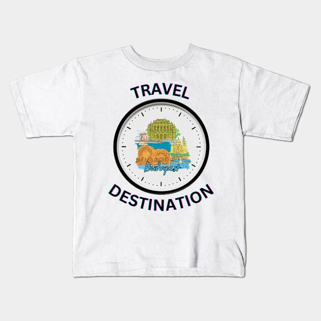 Travel to Budapest Kids T-Shirt by Voxen X